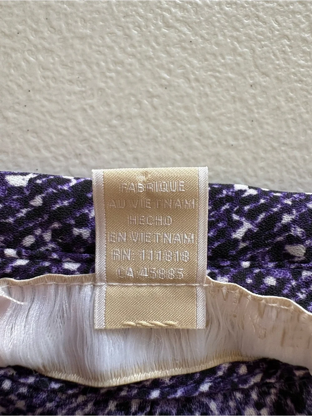 Michael Kors Purple Abstract Print Zip Front Blouse Medium
